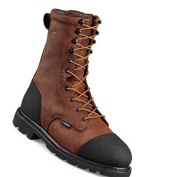 Red Wing 10-inch Insulated, Safety Toe Metguard Men's Waterproof Boots Brown | ZA 417SGL